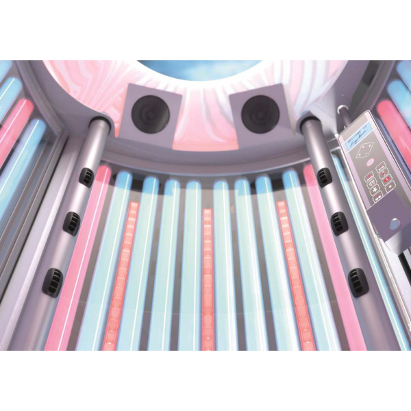 Вертикальный гибридный солярий "Ergoline Sunrise Hybrid Light LED 7200 (48 ламп по 180W)"